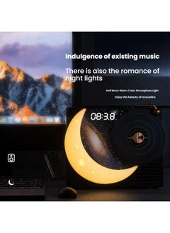 General Vinyl record player Bluetooth music audio desktop speaker USB charging moon clock starry sky gift  - Image 2