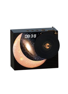 General Vinyl record player Bluetooth music audio desktop speaker USB charging moon clock starry sky gift  - Image 1