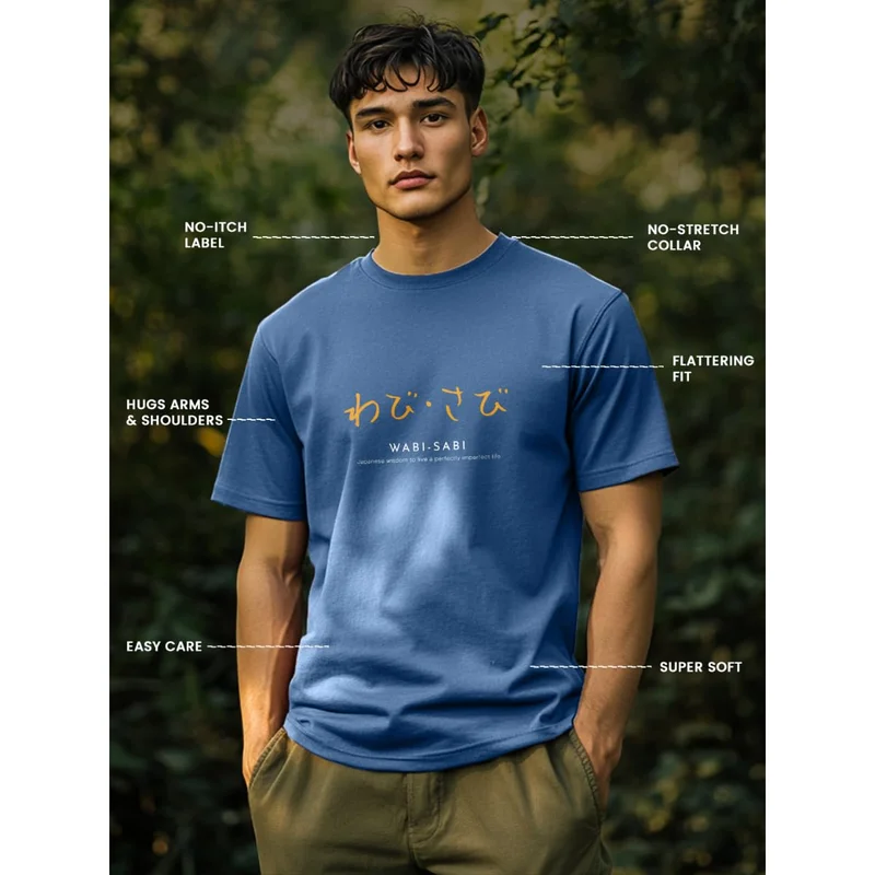 NOBERO  Marine Blue Regular Fit T-Shirt for Men for Men | Best Price UAE