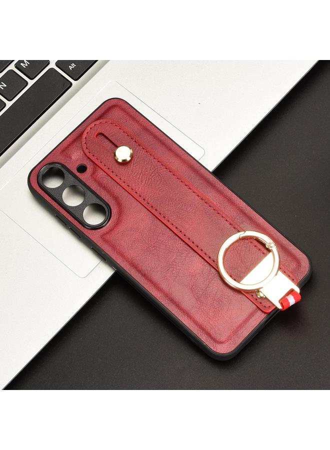 اس-توب جراب خلفي من الجلد لهاتف Samsung Galaxy S25 5G مع سوار معصم - Image 4