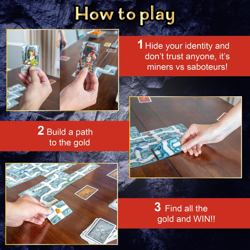 Amigo Games Saboteur The Mother Lode Bonus Pack Strategy Card Game â€“ Includes Saboteur, Saboteur 2 & Secret Collectorsâ€™ Card â€“ Perfect for Family Game Nights for Kids & Adults Age 8 & Older - Image 3