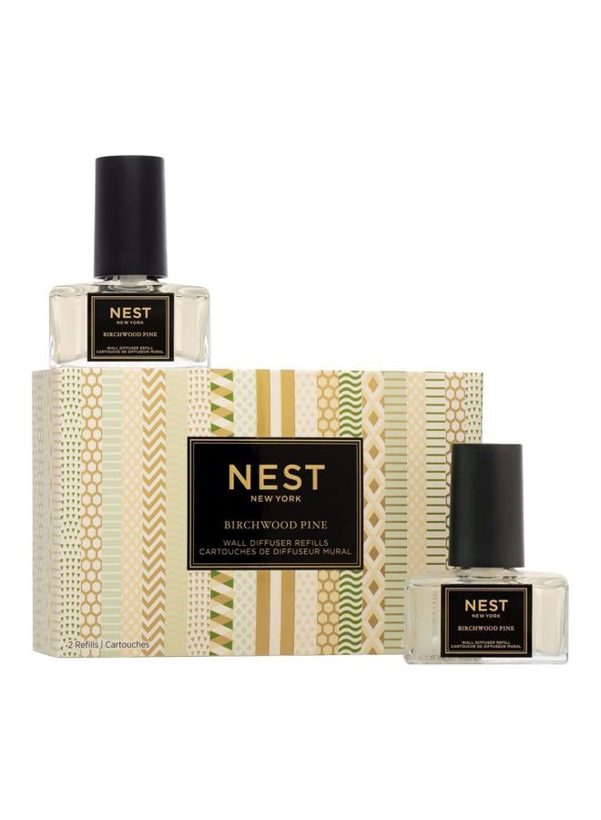 NEST FRAGRANCES Wall Diffuser Refill Vials, Birchwood Pine - Set of 2 - Up to 60 Days of Continuous Scent - Cruelty Free, Vegan - Made in USA - Image 1