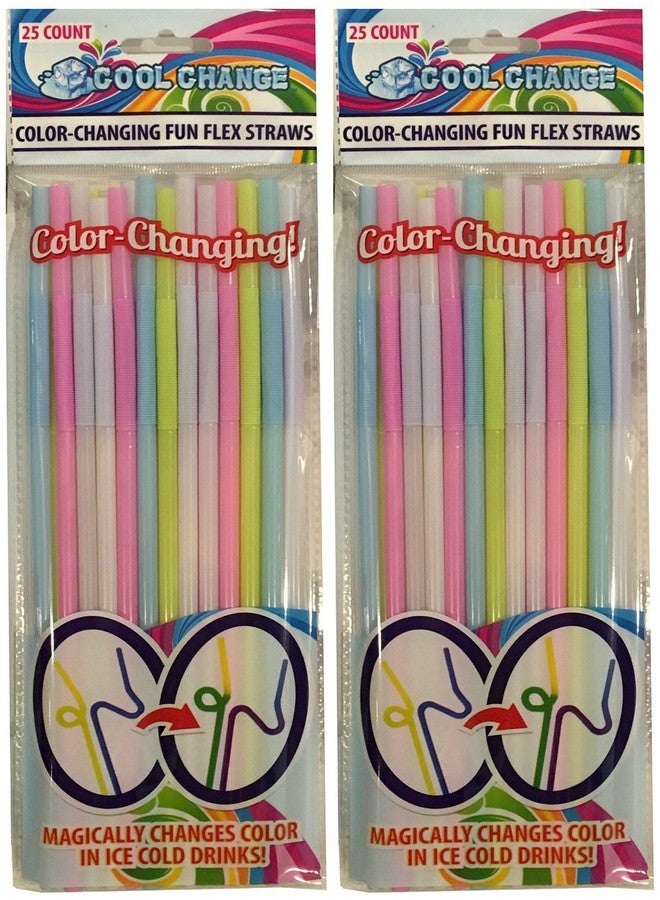 Cool Change FunFlex Color Change Disposable Straws That Stretch and Bend - 2 pk - Image 1