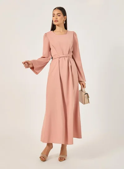 Take Two Knotted Crepe Midi Dress