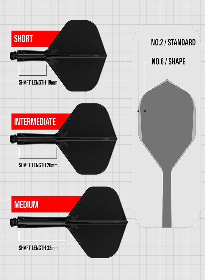 تارجت دارتس ريش وأعمدة سهام Target Darts K Flex المتكاملة، رقم 2 أسود (مستوى متوسط) | عبوة من 3 قطع K-Flex - رقم 2، ريشة وعمود سهام Kflex مصبوبة بالكامل في قطعة واحدة | ملحقات سهام احترافية - Image 3