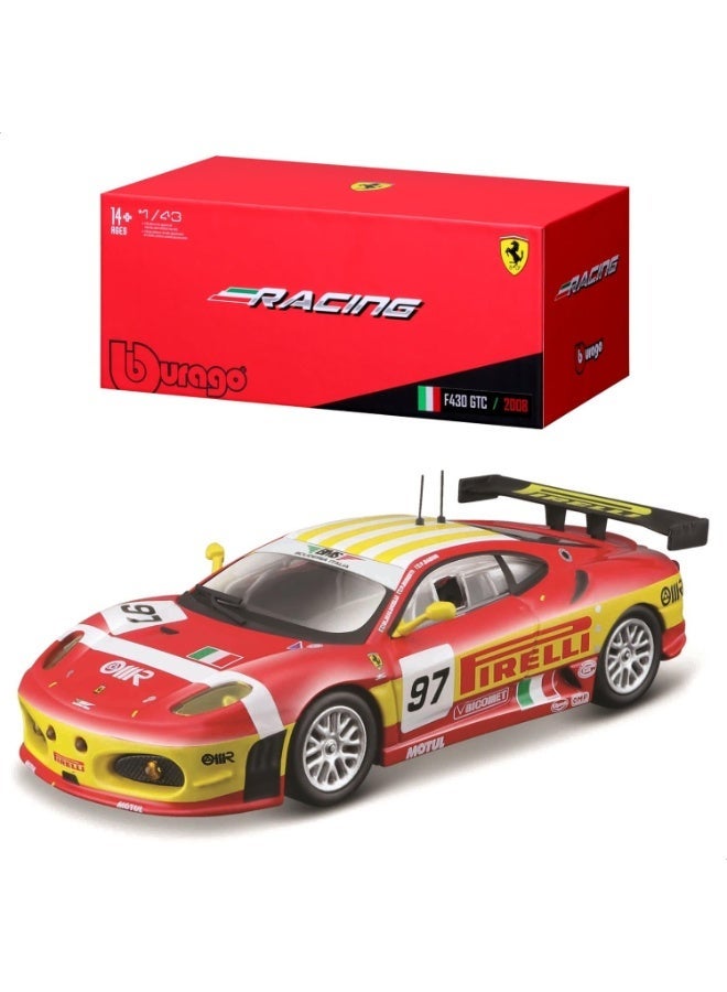 Bburago B18-36303 Ferrari Racing F430 GT2 2008 Super Car Childrens 1:43, Red - Image 1