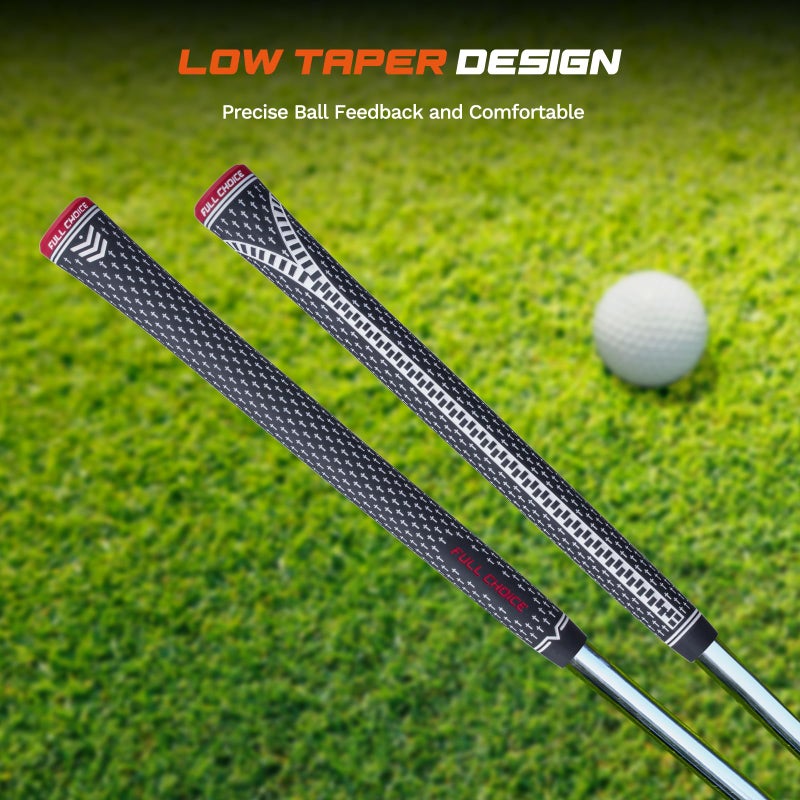 FULL CHOICE 13 Pack Golf Grips with Regripping Kit, Durable Rubber Grip for Clubs, Anti-Slip â€œ+â€ Texture & Zipper Back Design, Oversize, Blueï¼†White Red - Image 3