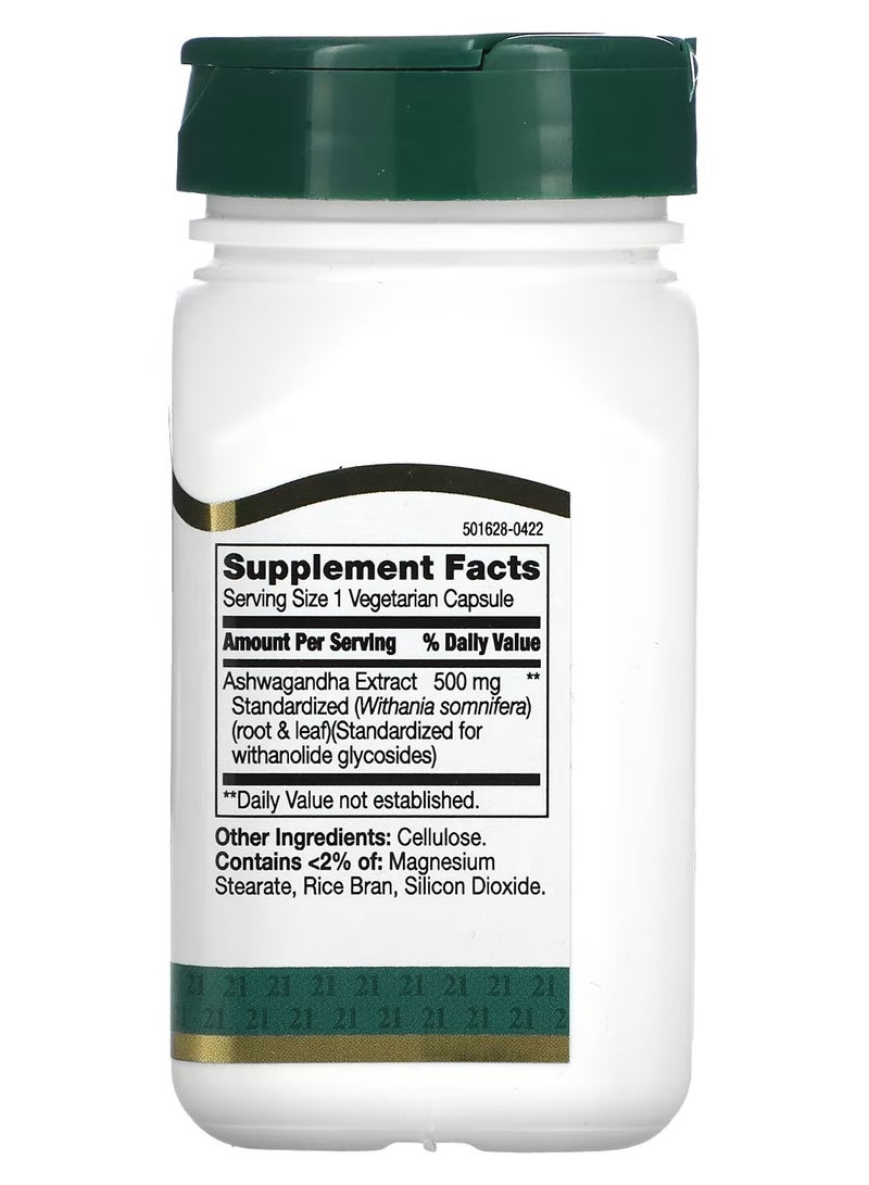 21st CENTURY Standardized Ashwagandha Extract 60 Veggie Capsules  - Image 2