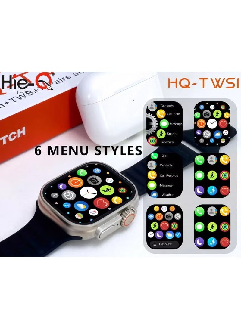 Hie-Q "Smartwatch & Wireless Earbuds Combo – Fitness Tracker with Heart Rate Monitor, Waterproof Touchscreen Smartwatch + High-Quality True Wireless Earbuds for Music & Calls – Perfect Gift Set for Men & Women" - Image 1