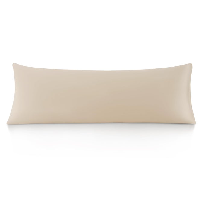 100 COTTON BODY PILLOWCASE 800 THREAD COUNT21X54 MOISTURE ABSORBENT AND BREATHABLE PREMIUM HOTEL BODY PILLOW COVER FOR ALL SEASONS BEIGE
