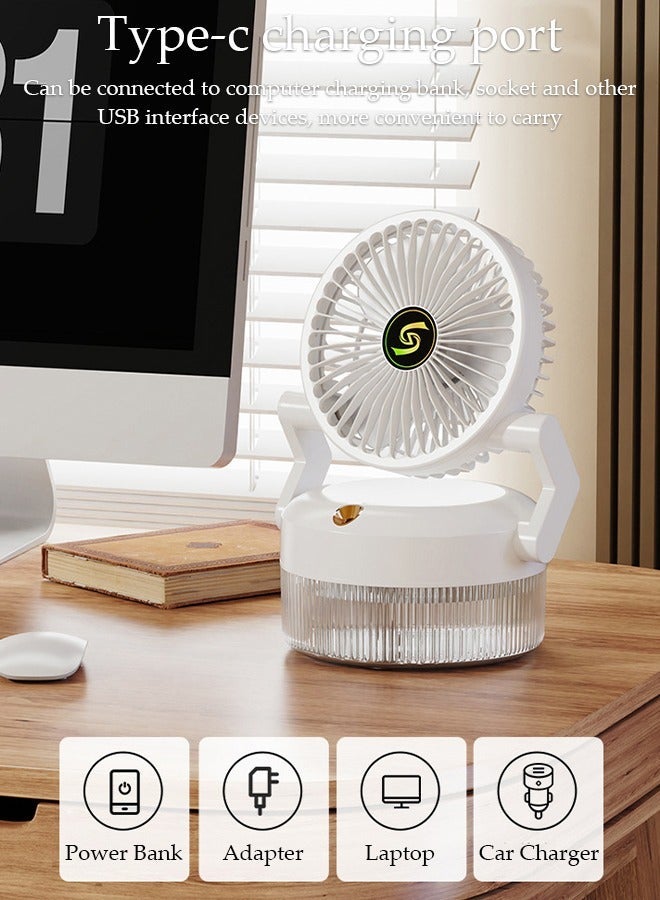 DUNISO Table Humidifying Spray Fan with Night Lamp,Mini Personal 3 Speeds Portable Table Fan 180° Flip Adjustment Desk Fan,Table Air Circulator Fan for Whole Room Home Bedroom Office - Image 5