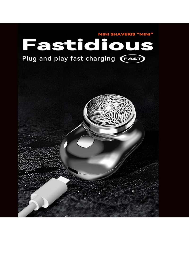 Electric Razor for Men, Newest Mini-Shave Portable Electric Shaver, Pocket Size Portable Shaver Wet and Dry Mens Razor USB Shaver Charging Easy One-Button Use Suitable for Home,Car,Travel - Image 3