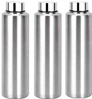 Aquasleri (Pack Of 3) 1000ml steel water bottle Stainless Steel 3 Pcs Fridge Water Bottle/Refrigerator Bottle/Thunder(1000 ML)- - Image 4