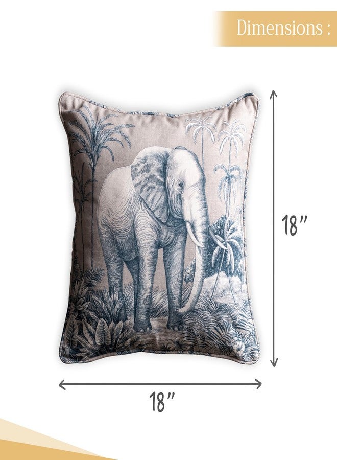 Maison d' Hermine Decorative Pillow Covers 18 x 18 Inch Square 100% Cotton Throw Pillow Covers with Invisible Zipper for Living Room Couch, Chair, Sofas, Bedroom, Home (Savana Jouy - Blue) - Image 5