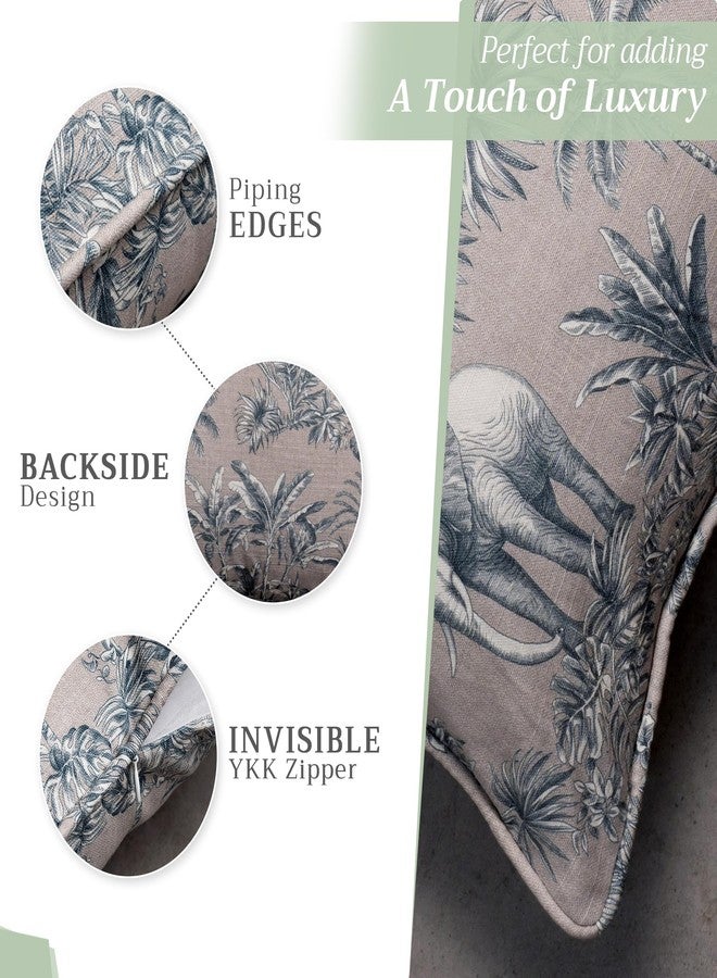 Maison d' Hermine Decorative Pillow Covers 18 x 18 Inch Square 100% Cotton Throw Pillow Covers with Invisible Zipper for Living Room Couch, Chair, Sofas, Bedroom, Home (Savana Jouy - Blue) - Image 4