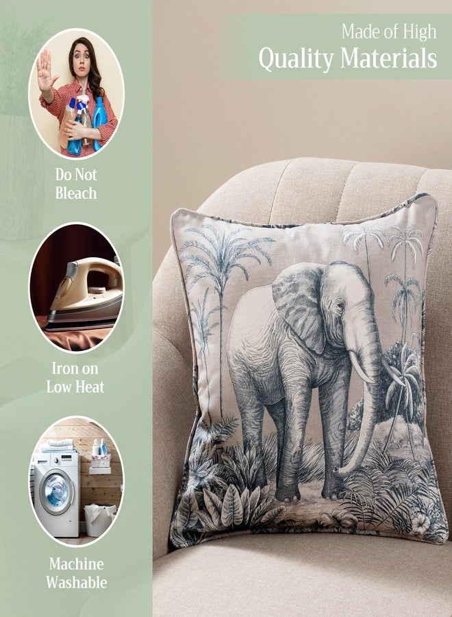 Maison d' Hermine Decorative Pillow Covers 18 x 18 Inch Square 100% Cotton Throw Pillow Covers with Invisible Zipper for Living Room Couch, Chair, Sofas, Bedroom, Home (Savana Jouy - Blue) - Image 3