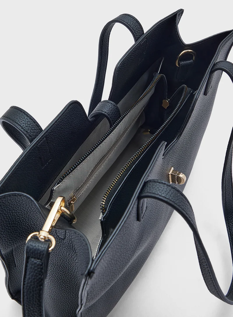 ELLA Lock Detail Shopper Bag