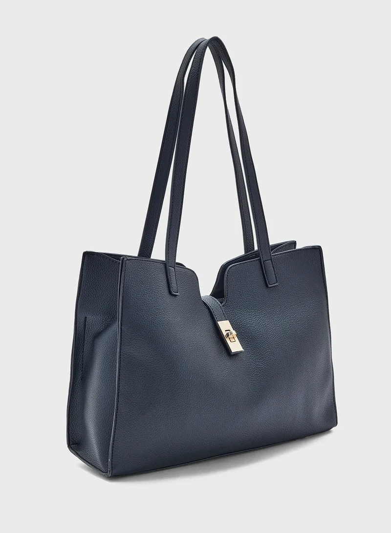 ELLA Lock Detail Shopper Bag