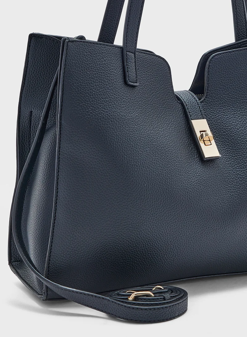ELLA Lock Detail Shopper Bag