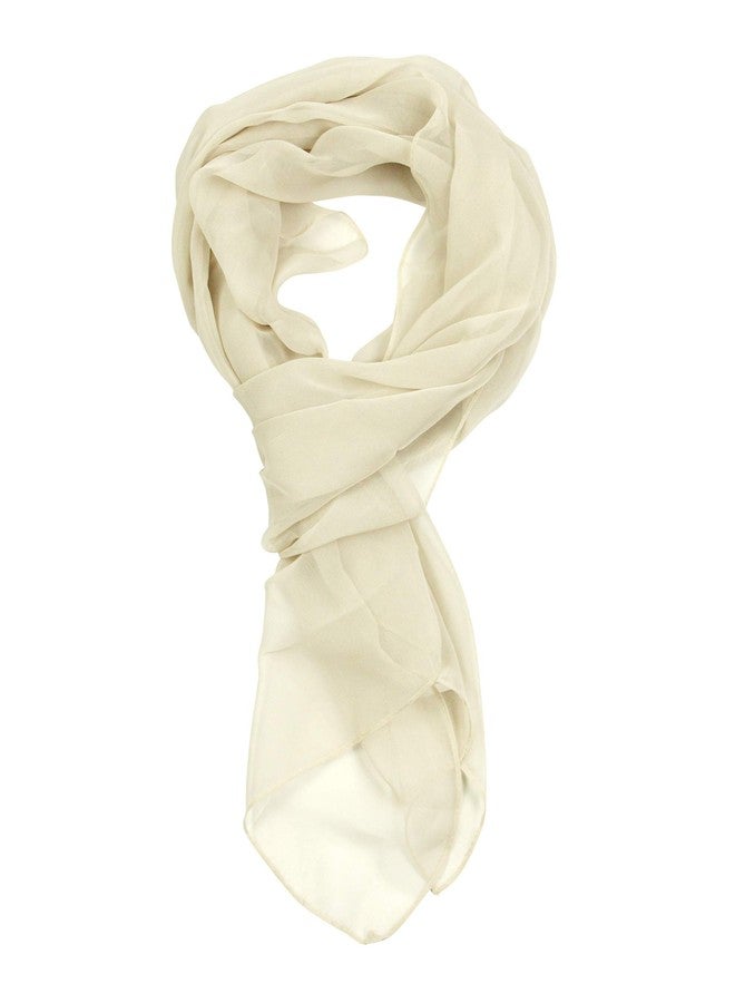 PANTONIGHT Long Chiffon Sheer Scarf For womens (053 plain beige) - Image 1