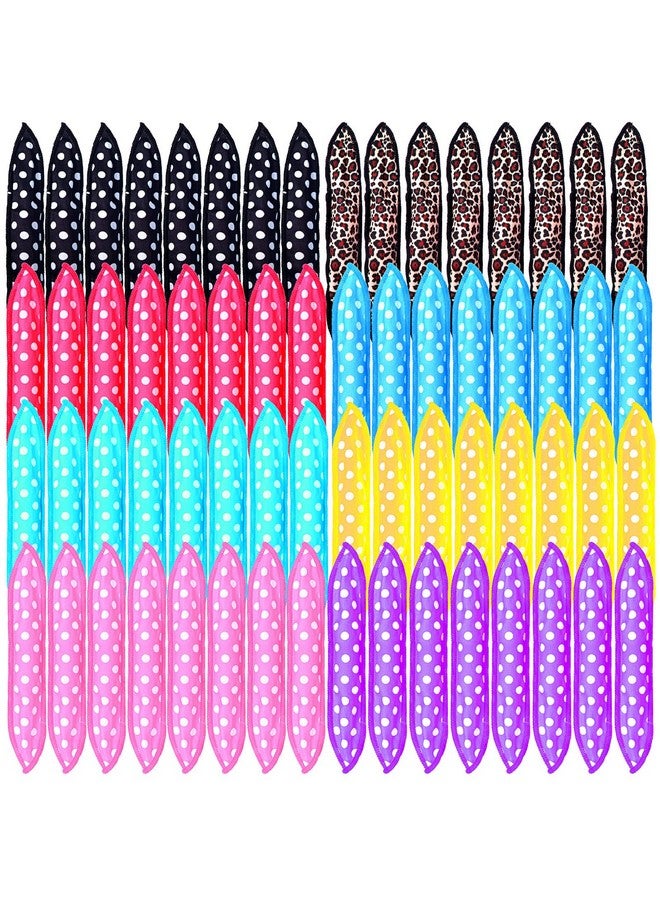 Giegxin 64 Pieces Heatless Sponge Sleep Soft Overnight Hair Curlers Foam Pillow Curlers Diy Night Hair Rollers For Kids Girls Flexible Hair Curling Supplies Polka Dot Leopard - Image 1