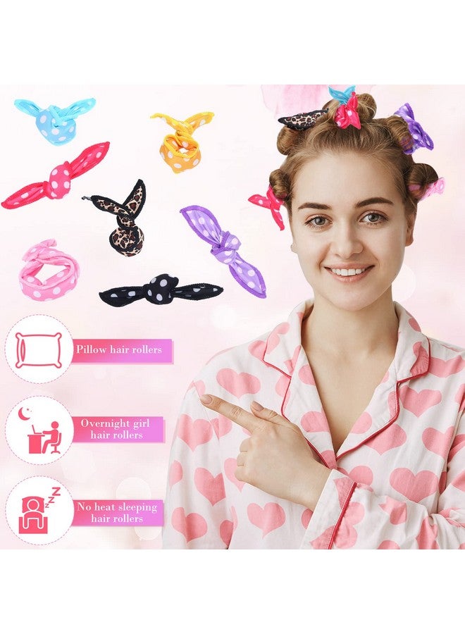 Giegxin 64 Pieces Heatless Sponge Sleep Soft Overnight Hair Curlers Foam Pillow Curlers Diy Night Hair Rollers For Kids Girls Flexible Hair Curling Supplies Polka Dot Leopard - Image 4