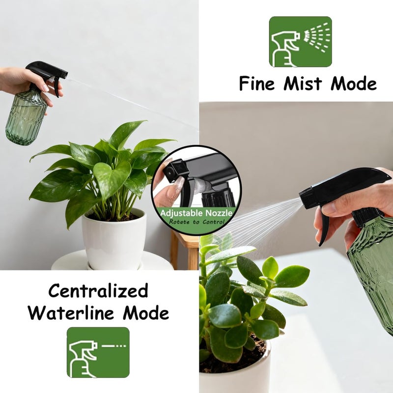 YYTSGG Glass Plant Mister Bottle, 15oz Refillable Water Spray Bottle with Adjustable Mist Nozzle for Indoor Flowers, Outdoor Gardening, Cleaning, Hair and Pets Care (Army Green) - Image 4