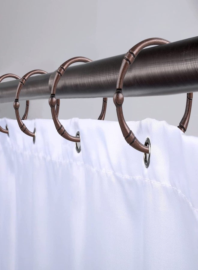 TCMAO Shower Curtain Hooks, Rustproof Decorative Shower Curtain Rings Metal Round Shower Hooks for Bathroom Shower Rod, 12 Pack (Oil Rubbed Bronze) - Image 2