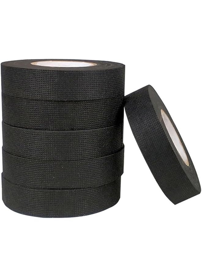 PROMASS - promass Wire Harness Tape,High Temp Wiring Loom Harness Self-Adhesive Felt Cloth Electrical Tape for Automotive Engine and Electrical Wiring,19mm x 15m x 6 Rolls,Black - Image 1
