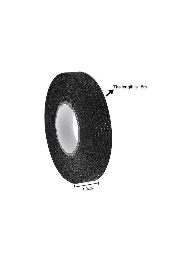 PROMASS - promass Wire Harness Tape,High Temp Wiring Loom Harness Self-Adhesive Felt Cloth Electrical Tape for Automotive Engine and Electrical Wiring,19mm x 15m x 6 Rolls,Black - Image 1