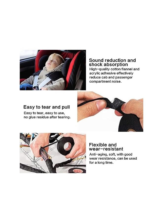 PROMASS - promass Wire Harness Tape,High Temp Wiring Loom Harness Self-Adhesive Felt Cloth Electrical Tape for Automotive Engine and Electrical Wiring,19mm x 15m x 6 Rolls,Black - Image 1
