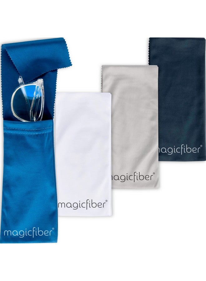 MagicFiber MagicFiber Glasses Case Soft (4-pack) - Sunglasses Pouch - Soft Glasses Pouch - Works as Glasses & Eyeglass Cleaner  - Image 1