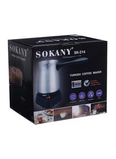 sokany Sokany Stainless Steel Turkish and Greek Coffee Maker Portable Waterproof Electric Coffee Maker Pot Water Heater for Home, 500ml, Model SK-214 (Multi-Colour), Stainless Steel  - Image 1