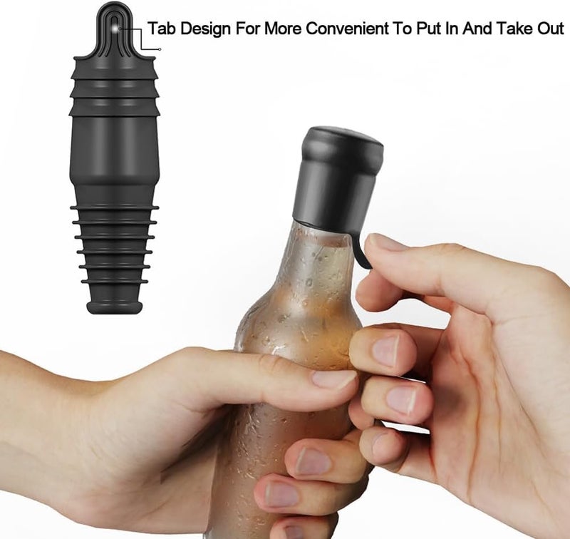 Luckam Bottle Plug with Silicone, Expanding Beverage Bottle Stopper, Reusable   Saver, Bottle Sealer Keeps   Fresh, Best Gift Accessories (8 PACK) - Image 2