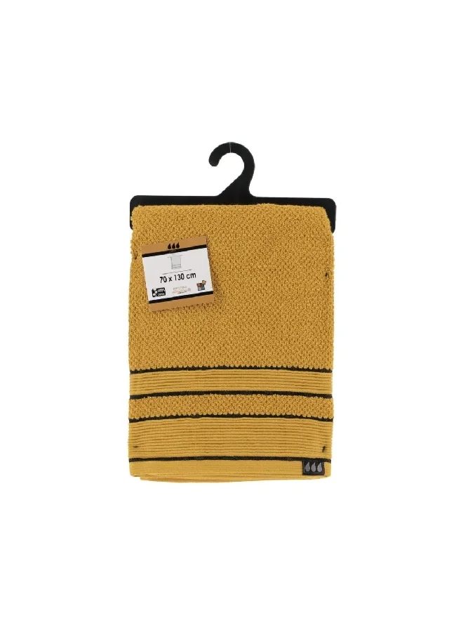 Tendance Bi-Color Premium Cotton Soft Bath Towel Ochre and Black 70 x 130 cm AA7014123