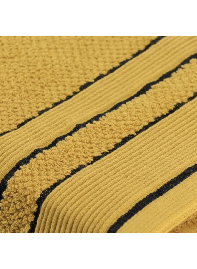 Tendance Bi-Color Premium Cotton Soft Bath Towel Ochre and Black 70 x 130 cm AA7014123