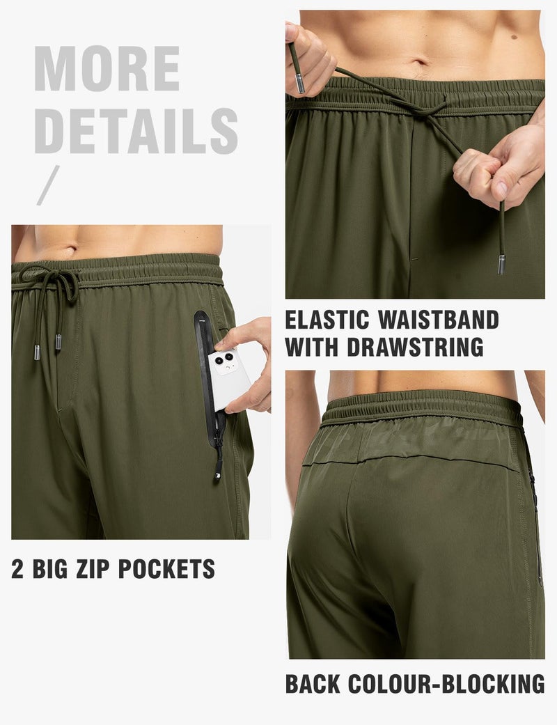 TBMPOY Men's Travel Hiking Pants Lightweight Athletic Wind Athletic Pant Windbreaker Fishing Active Jogger Green M - Image 5