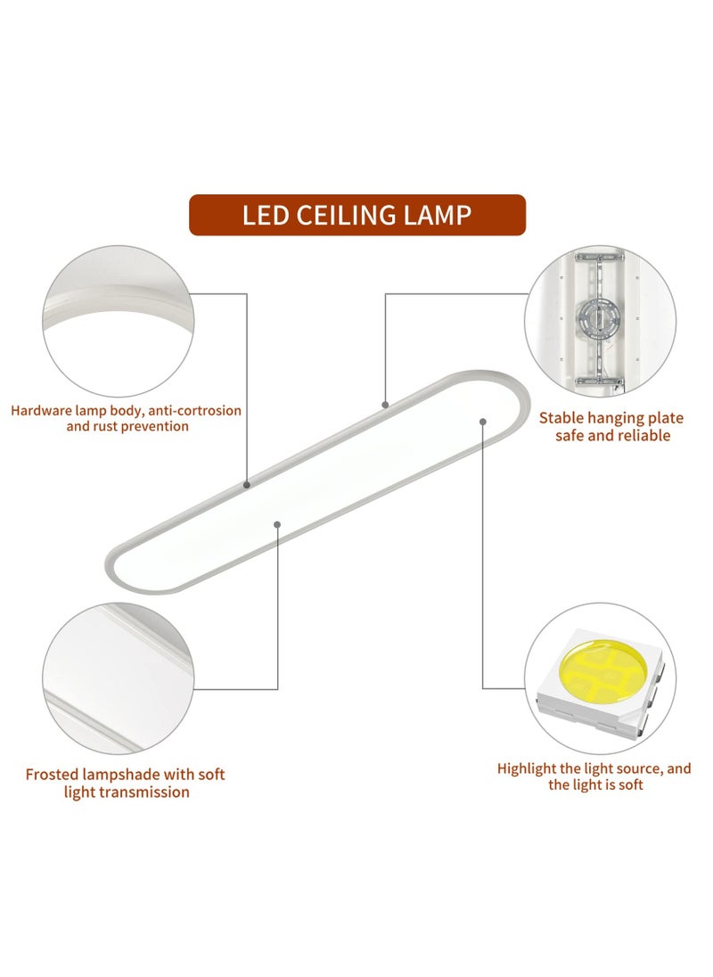 Dimmable Modern LED Ceiling Light, 100cm Full Spectrum Long Ceiling Lamps, 3000-6500K Ultra Thin Low Profile Flush Mount Light Fixture for Bedroom Kitchen Closet Hallway Office, White/48W - pzsku/Z1DB042F7C18E0AF47932Z/45/_/1722593138/64b8f4be-cf4a-4232-babb-a53bc02f89ea