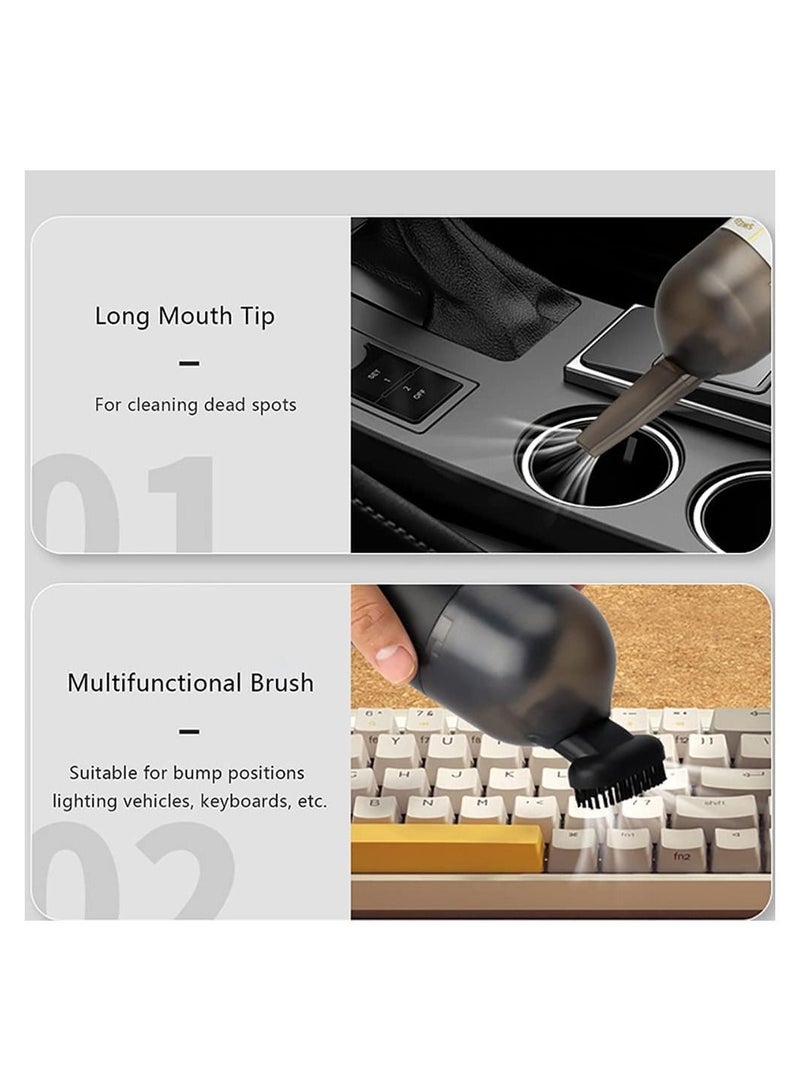 Desktop Mini Vacuum Cleaner Portable Handheld Cleaning Machine Office Vehicle Home Wireless Desk Vacuum Cleaner, Upgraded Mini Desktop Vacuum Cleaner (Black) - Image 5