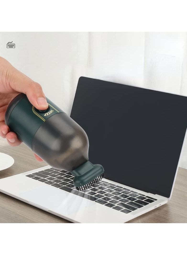 Desktop Mini Vacuum Cleaner Portable Handheld Cleaning Machine Office Vehicle Home Wireless Desk Vacuum Cleaner, Upgraded Mini Desktop Vacuum Cleaner (Black) - Image 2
