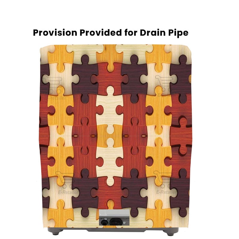 E-Retailer ERetailer Exclusive Polyester Combo Set of 1 Pc Semi Automatic Washing Machine Cover and 1 Pc Foldable Laundry BagColorYellow DesignGeometricPackage Contains2 Pcs - Image 3