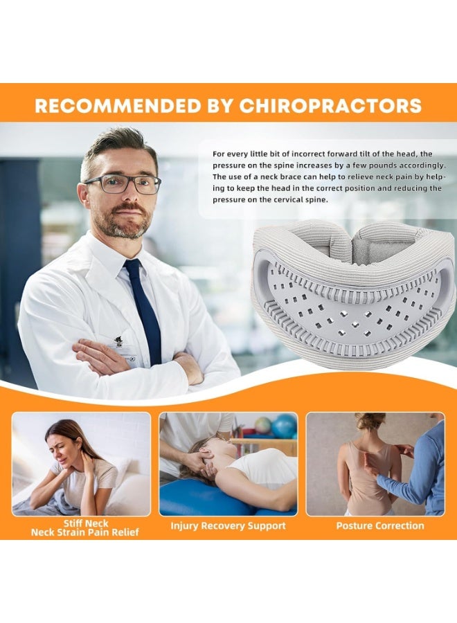 Neck Collar, Soft Foam Neck Brace for Neck Pain Relief and Support,Adjustable Neck Brace Keeps Vertebrae Stable and Aligned - Image 2