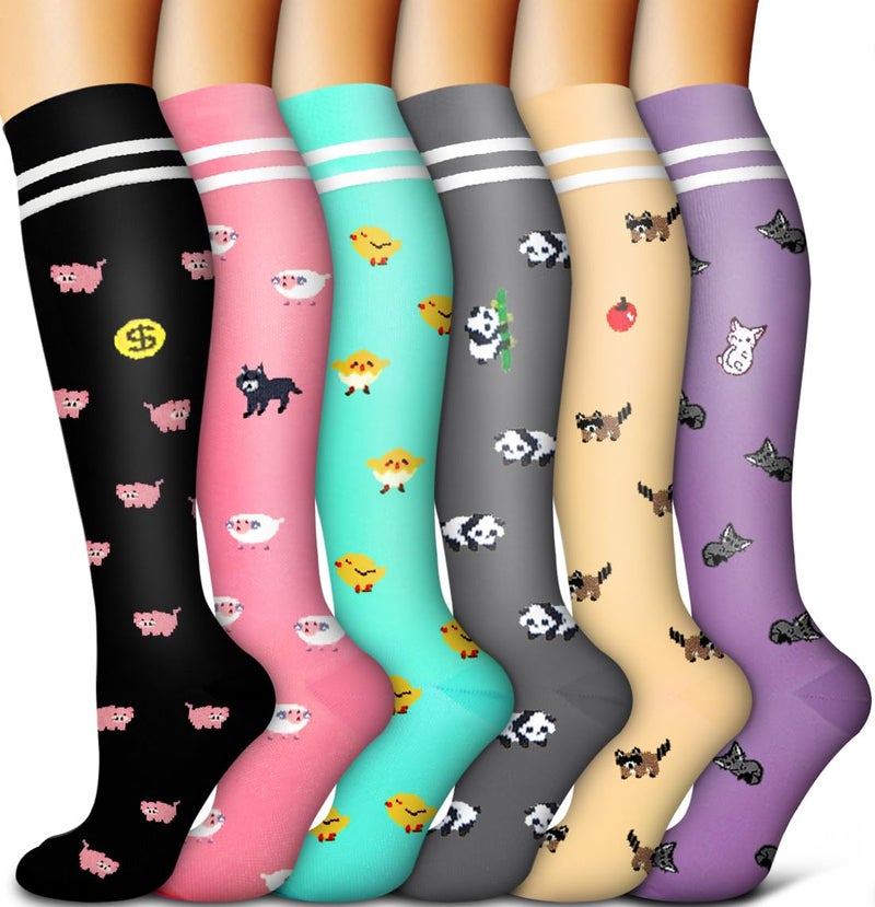 Bluemaple 6 Pack Copper Compression Socks for Women and Men Circulation-Best Support for Medical, Running,Nursing,Athletic - Image 1