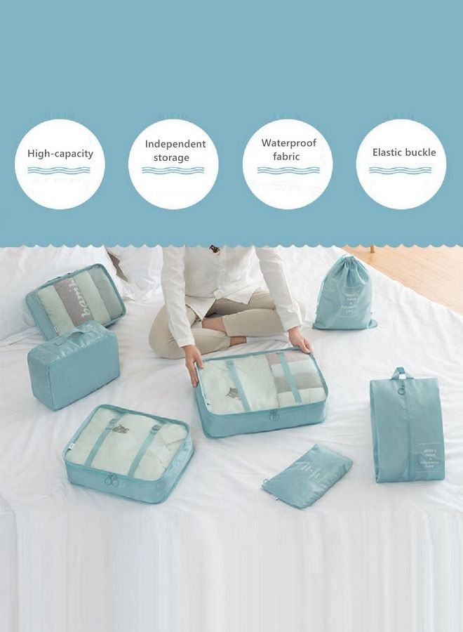 7Pcs  Bag Organizer Packing Cubes Set Storage Bag with Shoe Bag Electronics Bag Underwear Bag for Travel  Bag - Image 4