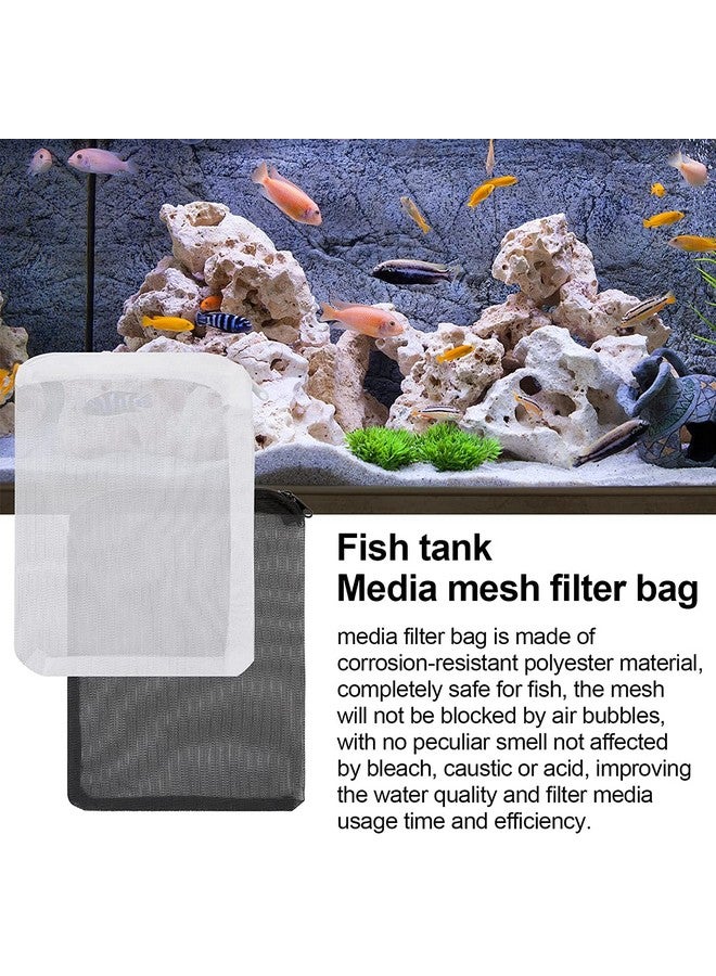 VAYINATO Media Bags For Aquarium Tank Filter With Zipper, 5 Pcs - Fish Tank Filter Media Mesh Bags - For Activated Carbon, Biospheres, Ceramic Rings (Black) By Petzlifeworld - Image 3