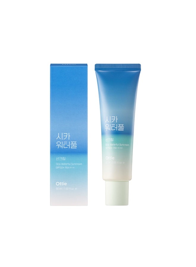 أوتي كريم شمسي Ottie Cica Waterful بحجم 50مل SPF50+ PA++++ | واقٍ للبشرة الحساسة | سيكا للترطيب وحماية الأشعة | K-Beauty - Image 1