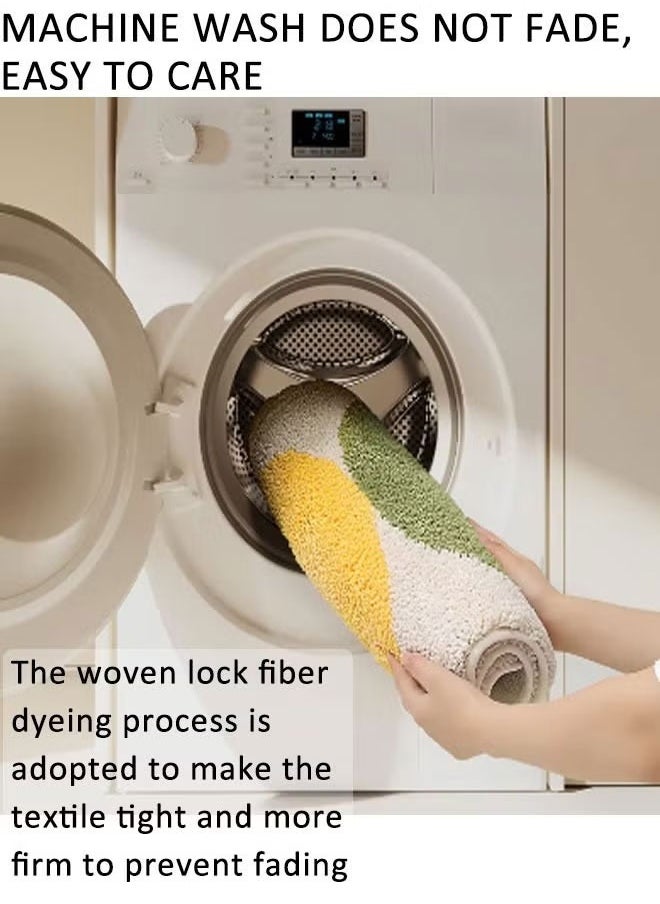 Bathroom Rug Extra Soft and Absorbent Microfiber Bath Rugs soft floor mat Floral pattern design area rug Machine washable Suitable for bedroom, toilet, bathroom under the door  - Image 5
