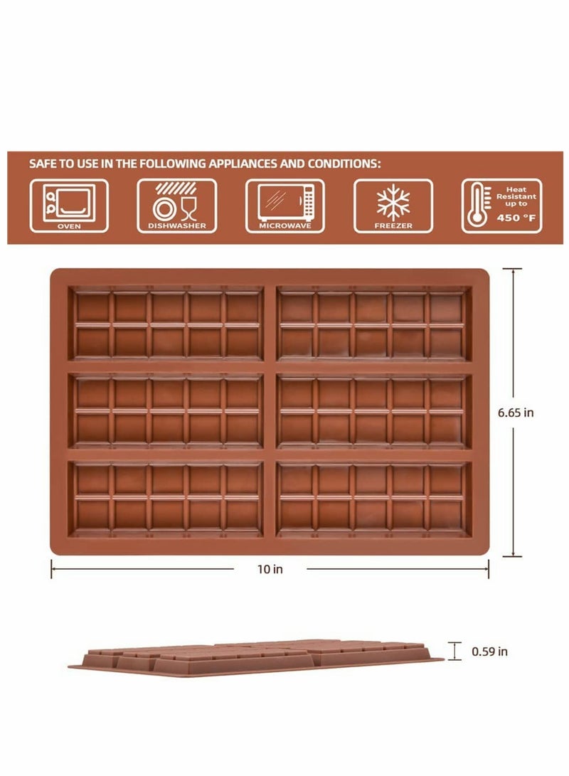 KASTWAVE Silicone Chocolate Molds, Rectangle Chocolate Bar Sweet Molds Silicone Bakeware Wax Melt Molds, Non-Stick and Bpa Free for Hard Candy, Chocolate, Gummy, Caramel, Ganache, Ice Cubes Mini Silicone Molds - Image 2