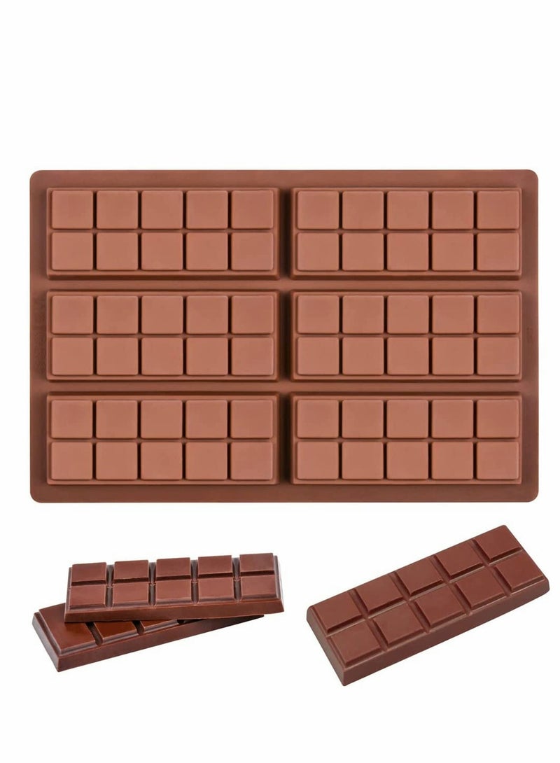 KASTWAVE Silicone Chocolate Molds, Rectangle Chocolate Bar Sweet Molds Silicone Bakeware Wax Melt Molds, Non-Stick and Bpa Free for Hard Candy, Chocolate, Gummy, Caramel, Ganache, Ice Cubes Mini Silicone Molds - Image 1