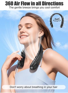 Necomi Portable Neck Fan, 360° Cooling Hands Free Fan, 5 Speeds, LED Display, Wearable Fan  - Image 4